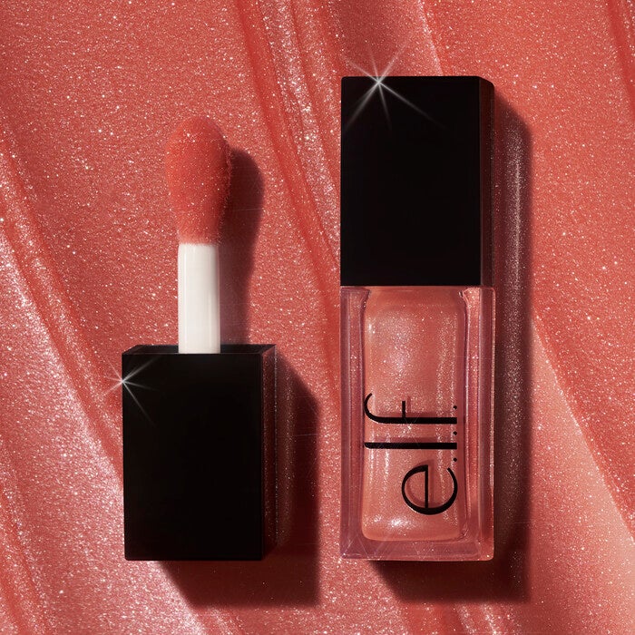 Glow Reviver Rosy Beige Lip Oil with Multicolor Pearl Sparkle